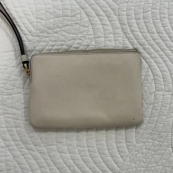 Coach Beige Wristlet with Gold Accents - Picture 2 of 4